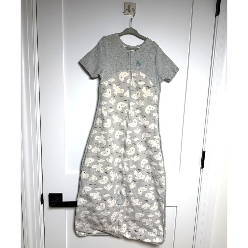 Love To Dream Organic Cotton Sleep Bag 1.0 TOG-Grey Doves 6-18 Months